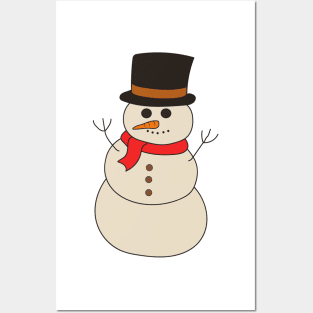 Snowman. Merry Christmas celebration. Posters and Art